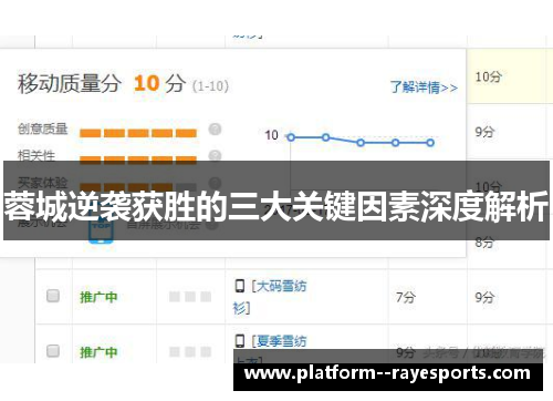 蓉城逆袭获胜的三大关键因素深度解析